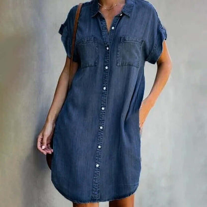 Amelia™ - Casual Denim Dress with Tummy Coverage