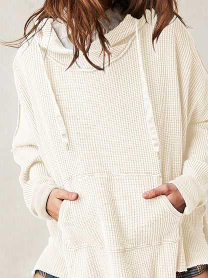 Ava™ - Oversized Waffle-Knit Hoodie