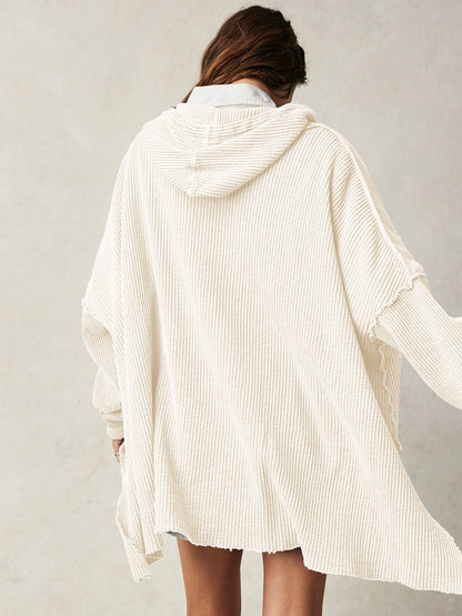 Ava™ - Oversized Waffle-Knit Hoodie