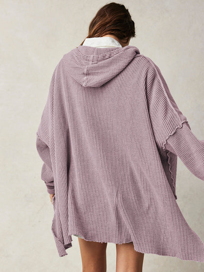 Ava™ - Oversized Waffle-Knit Hoodie