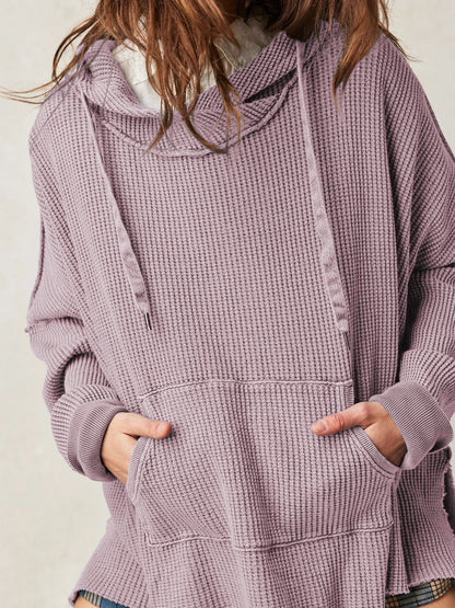 Ava™ - Oversized Waffle-Knit Hoodie