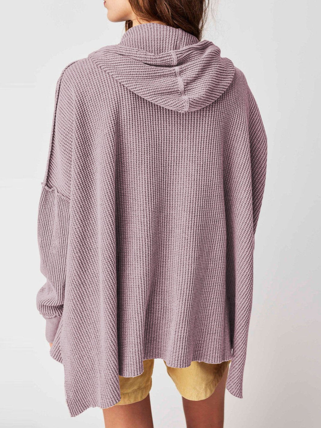 Ava™ - Oversized Waffle-Knit Hoodie