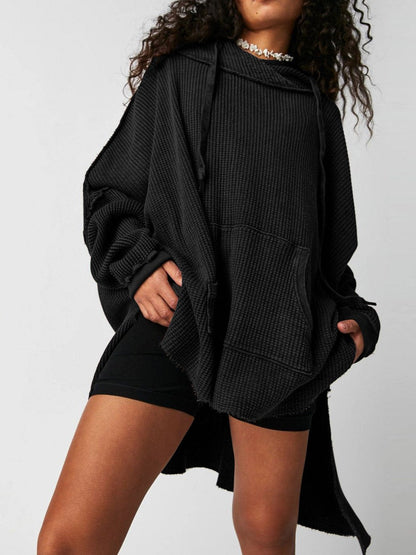 Ava™ - Oversized Waffle-Knit Hoodie