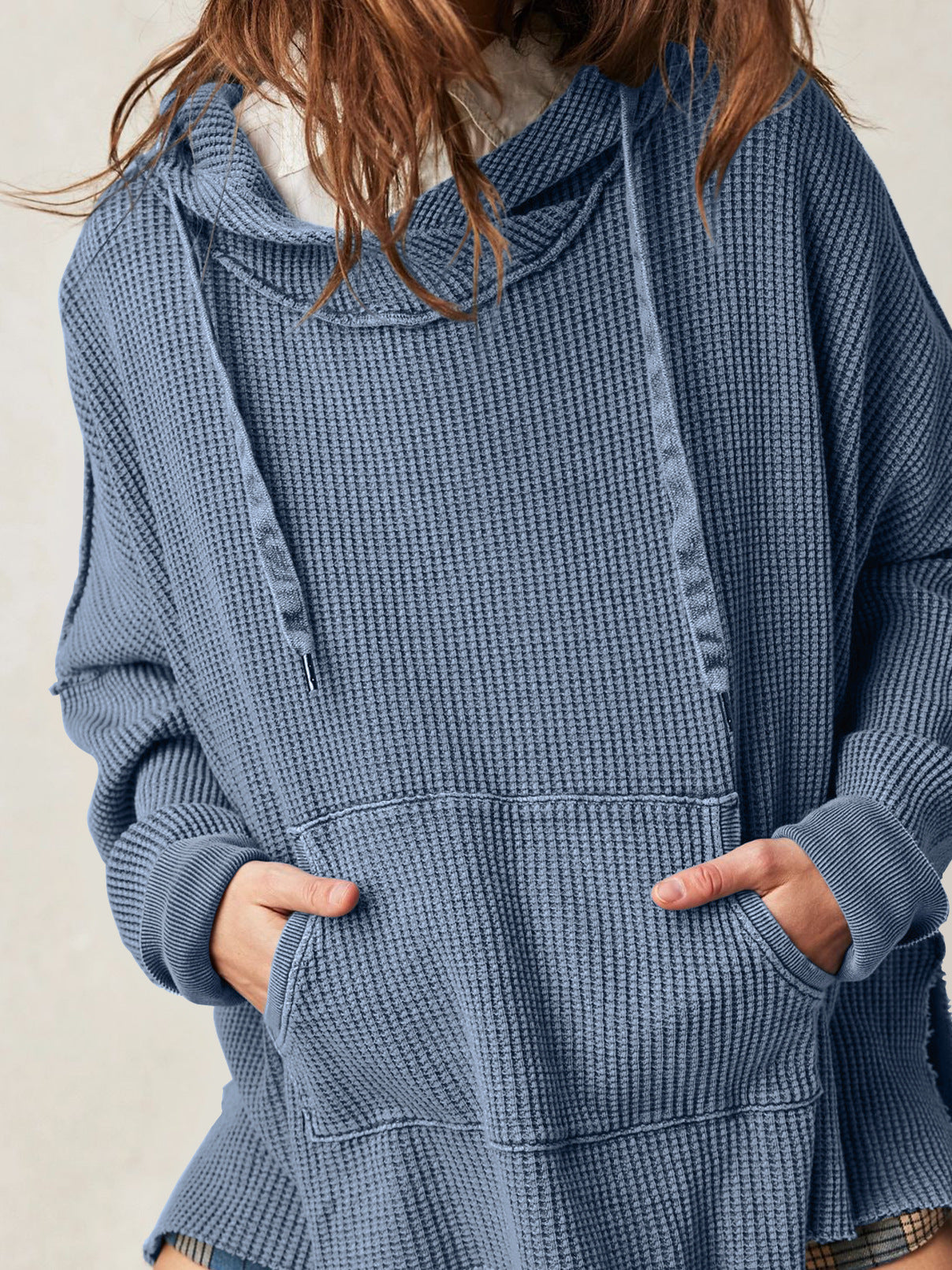 Ava™ - Oversized Waffle-Knit Hoodie