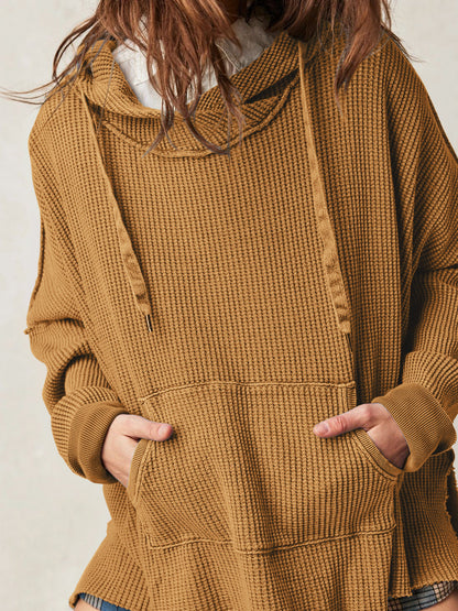 Ava™ - Oversized Waffle-Knit Hoodie